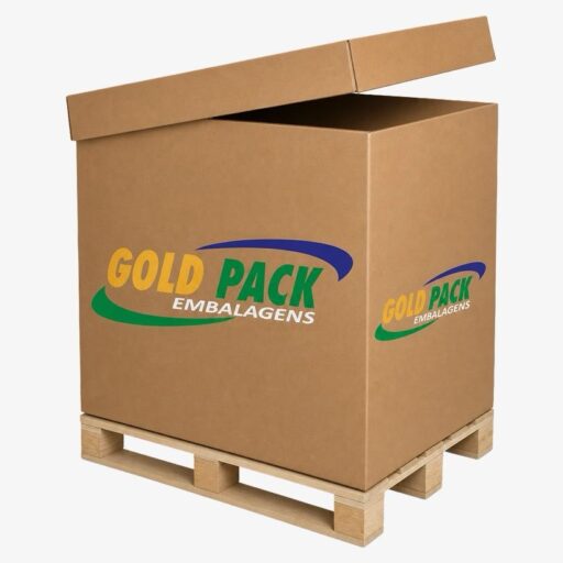 Caixa de papelão reforçada para exportação Gold Pack Embalagens