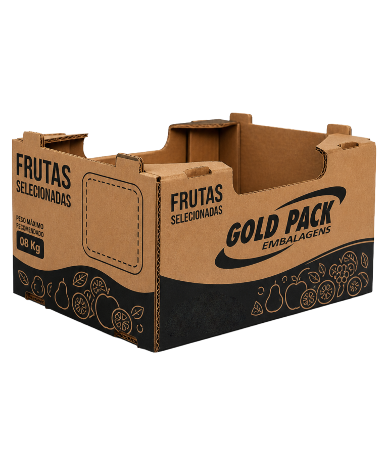 Bandeja de papelão ventilada para hortifrúti Gold Pack Embalagens